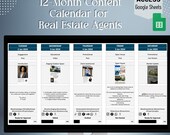 Real Estate Content Calendar Template Social Media Planner Marketing Tool Realtor Content Organizer Digital Planning Business Strategy Guide