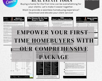 Real Estate Home Buyers Package: First-Time Buyer Client Info & Commission Sheet for Agents