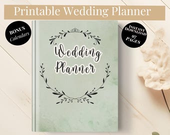 Hochzeitsplaner 2025 Printable Hochzeitsplanung Binder PDF Digitale Hochzeit Organisator Vorlage Hochzeits Checkliste Blätter und Timeline Guide