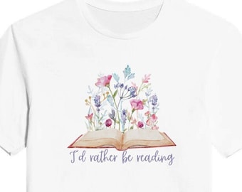 I'd rather be reading Classic Womens Crewneck T-shirt