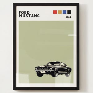 Ford Mustang midden van de eeuw moderne poster