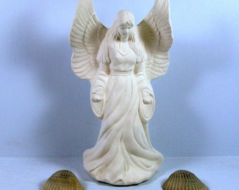 Ceramic Bisque U-Paint Set Of 3 Shepherd Angel Christmas Ornaments Unpainted Ready To Paint DIY Angel Ornament