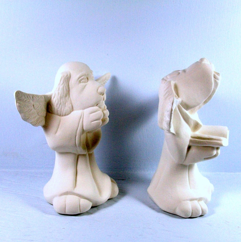 Ceramic Dog Angels / Ready to Paint Ceramics / Unpainted Etsy