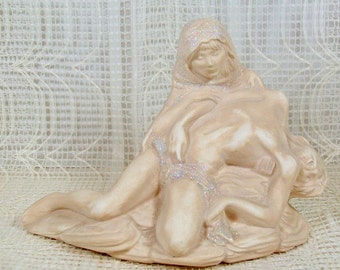 Mary and Jesus Statue | Handmade Ceramic Religious Statue | Statue of Mary Holding Jesus | Christian Statue | Ceramic Pieta Statue