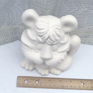 Handmade Ready to Paint Ceramic Tiger Figurine With Acrylic Paints, Tiger Statue, Ceramics to Paint, Paintable Ceramics, Craft Kit image 9