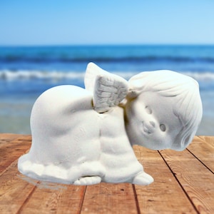 Handmade Ceramic Angel Figurine, Unpainted Ceramic Bisque, Ceramics to Paint, Ready to Paint Angel Statue, Angel Gift, Angel Decor