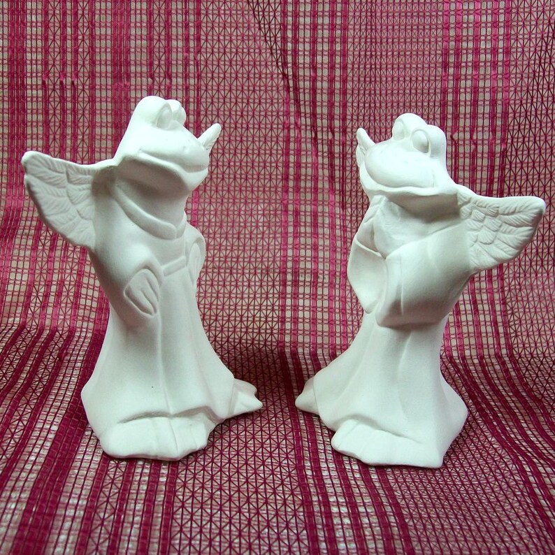 Unpainted Ceramic Bisque / Angel Figurines / Ready to Paint Etsy