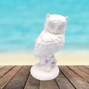 Unpainted Ceramic Bisque Owl Figurine, Ceramics to Paint, Ready to Paint Owl Statue, Owl Decor, Ceramic Owl Figurine, Owl Gift