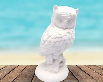 Unpainted Ceramic Bisque Owl Figurine, Ceramics to Paint, Ready to Paint Owl Statue, Owl Decor, Ceramic Owl Figurine, Owl Gift