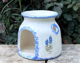 Ceramic Wax Warmer, Bluebonnet Wax Burner, Bluebonnet Decor, Oil Burner, Handmade Potpourri Warmer, Tart Warmer, Wax Melter, Floral Warmer