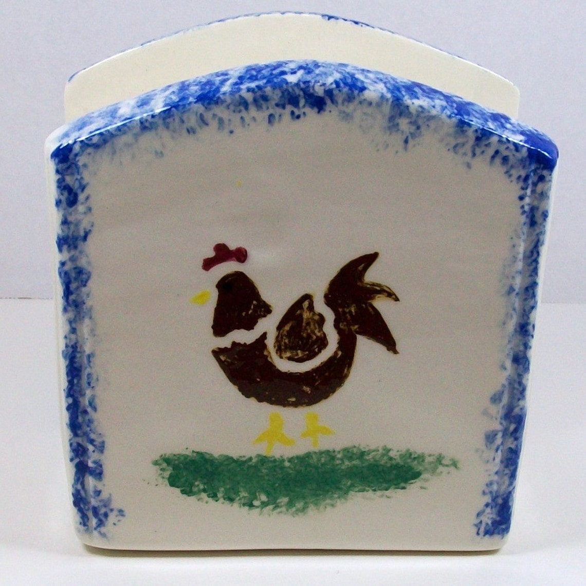Napkin Holder With Rooster Handmade Ceramic Napkin Holder Etsy