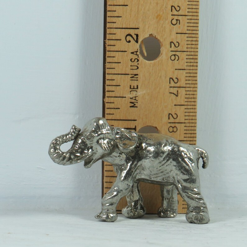 Vintage Pewter Elephant Figurine / Pewter Elephant Statue / Etsy