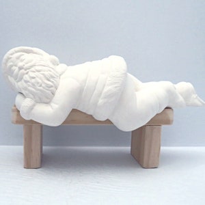 Handmade Ceramic Bisque Santa Figurine, Unpainted Christmas Decor, Ready to Paint Shelf Santa Statue, Ceramics to Paint, Paint It Yourself