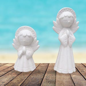 Unpainted Ceramic Angel Figurines, Bisque Angel Statues, Ready to Paint Angel Decor, Angel Lover Gift, Ceramics to Paint, Paintable Ceramics