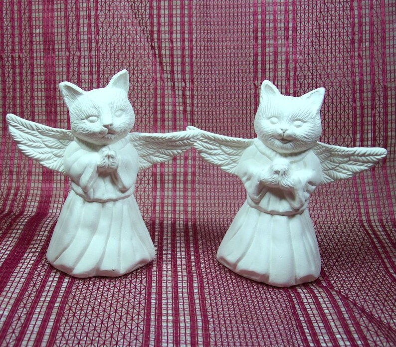 Katze Engel Engel Katzen Unbemalte Keramik Bisqueware | Etsy