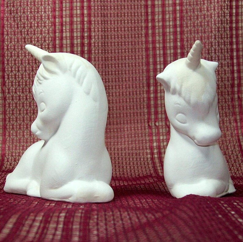 Unicorn Figurines / Ceramic Bisque / Bisqueware / Ceramics to Etsy