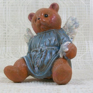 Handmade Ceramic Angel Bear Figurine, Bear Angel Statue, Moon Bear, Angel Gift, Baptism Gift, Christening Present, Angel Decor image 4