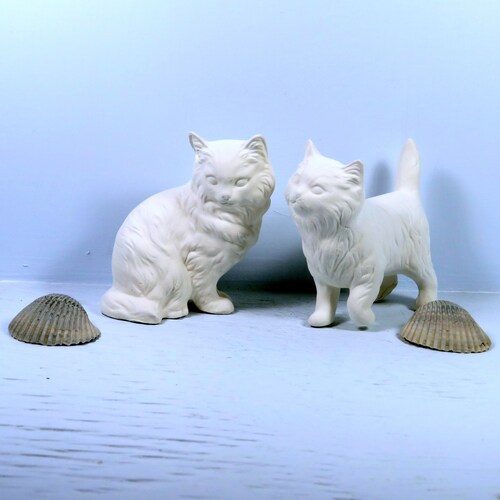 Ready to Paint Ceramic Cat Figurine / Paint It Yourself Etsy
