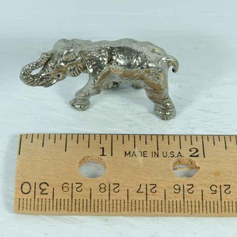 Vintage Pewter Elephant Figurine / Pewter Elephant Statue / Etsy