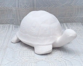 Unpainted Ceramic Turtle Figurine for Gift, Handmade Ceramic Bisque, Ready to Paint Turtle Statue for Home Decor, Paintable Ceramics