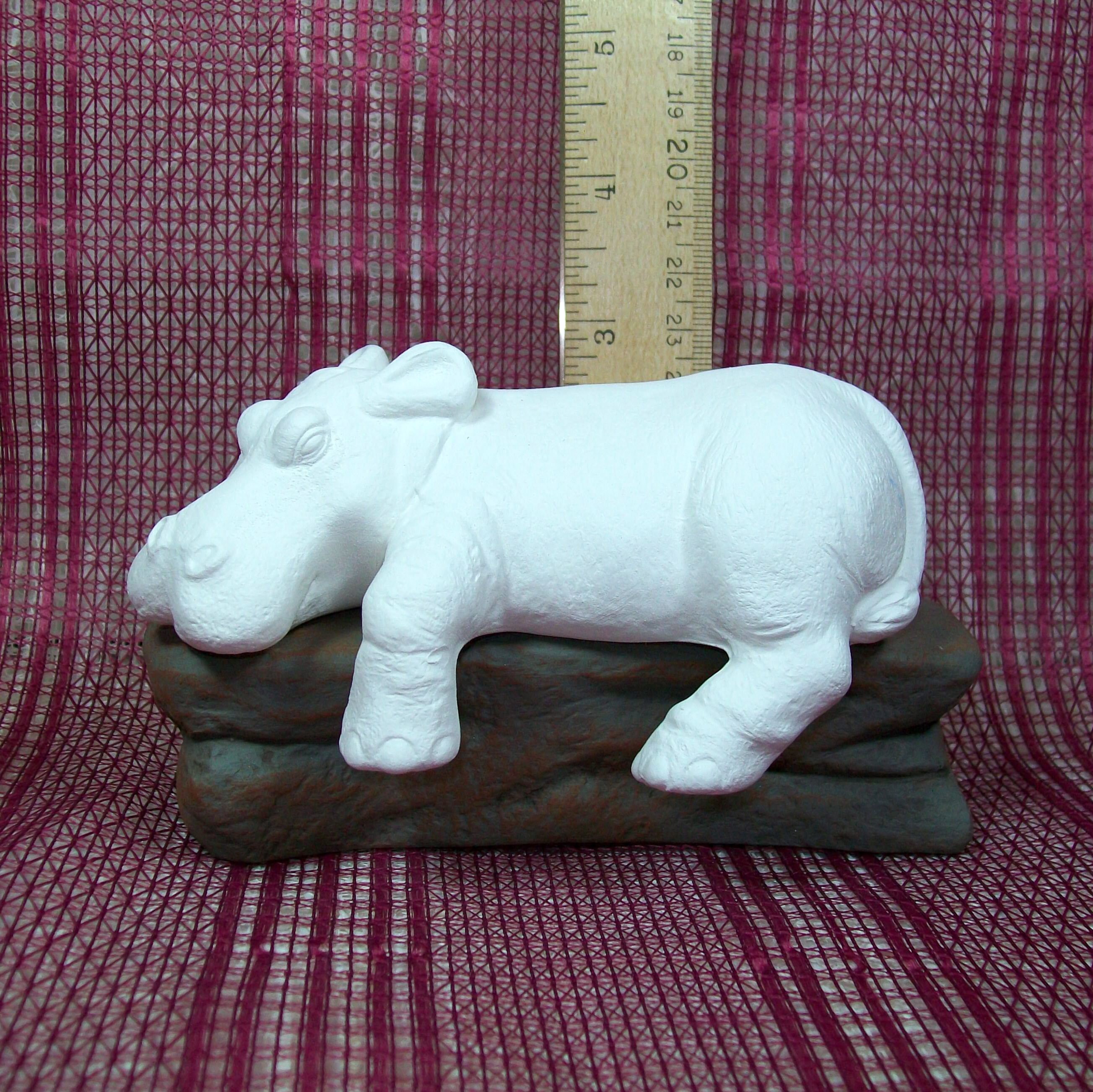 Unpainted Ceramic Hippo Figurine / Ceramic Bisque / Ceramics Etsy