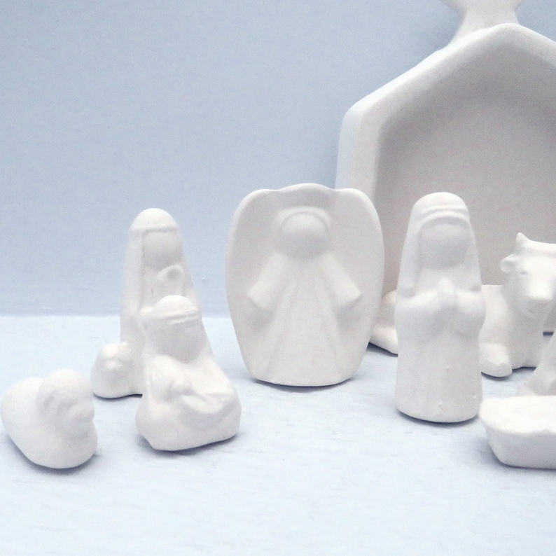 Handmade Ceramic Nativity Set / Ceramic Bisque / Ceramics to Etsy