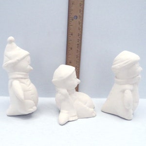 Handmade Ready to Paint Ceramic Winter Penguin Figurines, Unpainted Penguin Statues, Winter Decor image 8
