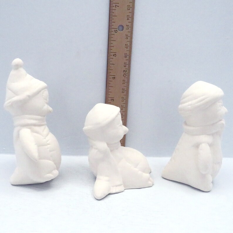 Handmade Ready to Paint Ceramic Winter Penguin Figurines, Unpainted Penguin Statues, Winter Decor image 8