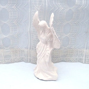 Handmade Standing Ready to Paint Ceramic Angel Figurine with Wings Out, Unpainted Ceramic Angel Statue, Angel Lover Gift, Angel Decor image 5