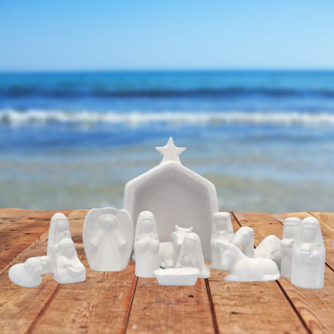 Handmade Ceramic Nativity Set / Ceramic Bisque / Ceramics to Etsy