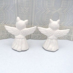 Ready To Paint Ceramic Cat Angel Figurines, Handmade Angel Cat Statues, Paint It Yourself, Unpainted Cat Memorial, Gift for Cat Mom image 5