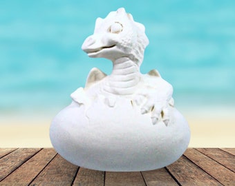 Handmade Ready to Paint Ceramic Dragon Figurine, Unpainted Baby Dragon and Egg Statue, Ceramics to Paint, Dragon Decor, Dragon Lover Gift