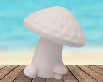 Handmade Ready to Paint Ceramic Mushroom Figurine,  Ceramics to Paint, Paintable Ceramic Mushroom Statue, Housewarming Gift