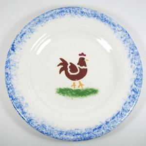 Handmade Ceramic Decorative Plate / Dessert Plate / Salad Plate / Rooster Plate / Decorative Plate with Rooster Decor