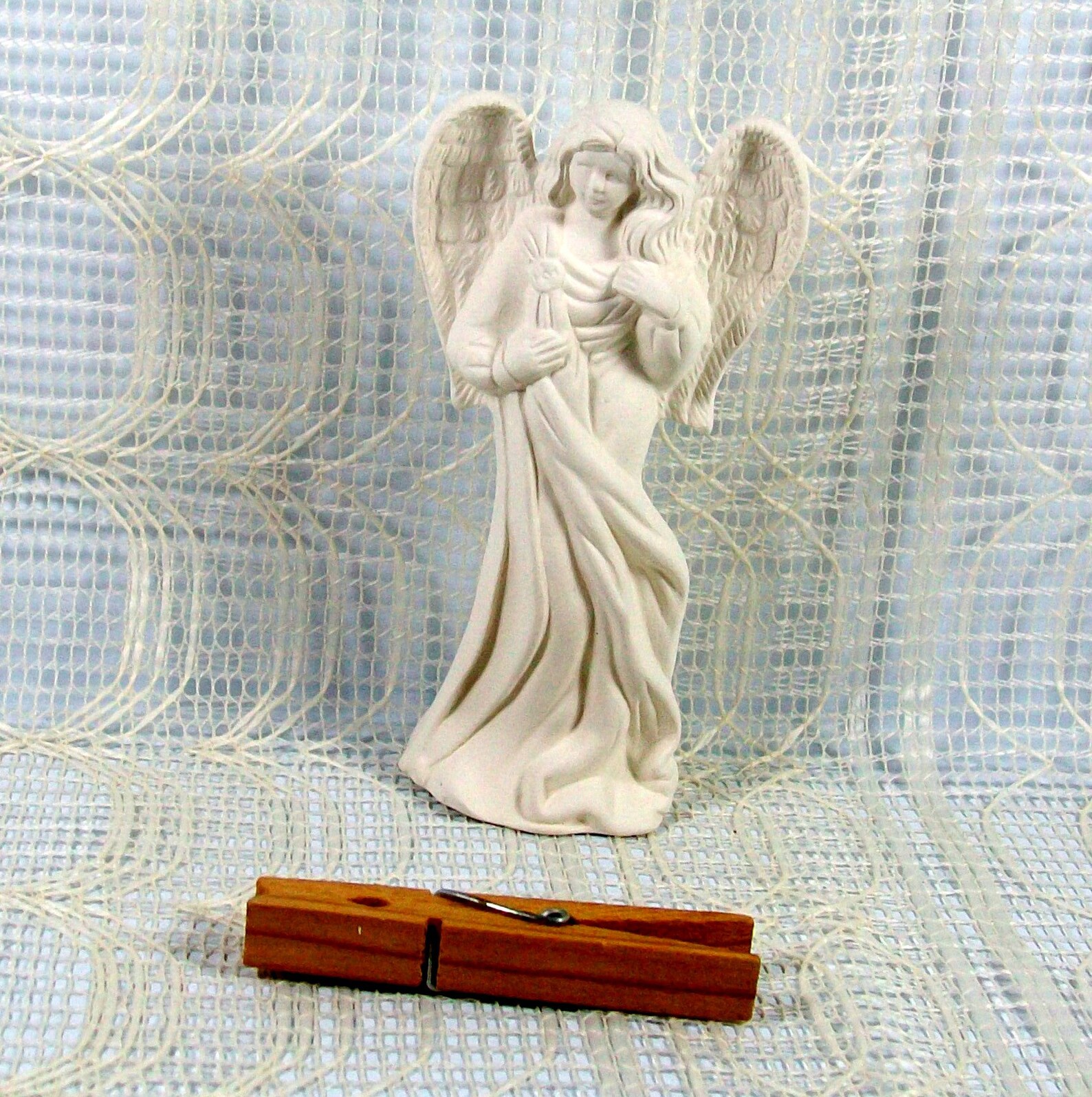 Handmade Unpainted Ceramic Angel Figurine / Angel Statue / Etsy