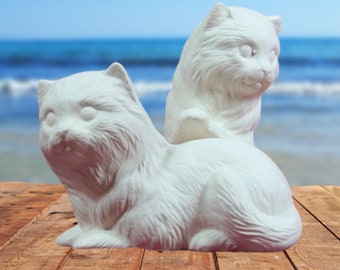 Handmade Ready to Paint Ceramic Cat Figurines, Unpainted Cat Statues, Ceramics to Paint, Ceramic Bisque, Paintable Ceramics, Cat Gift