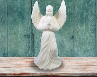 Handmade Ceramic Bisque Angel Figurine, Ready to Paint Ceramic Angel Statue, Ceramics to Paint, Paintable Praying Ceramic Angel