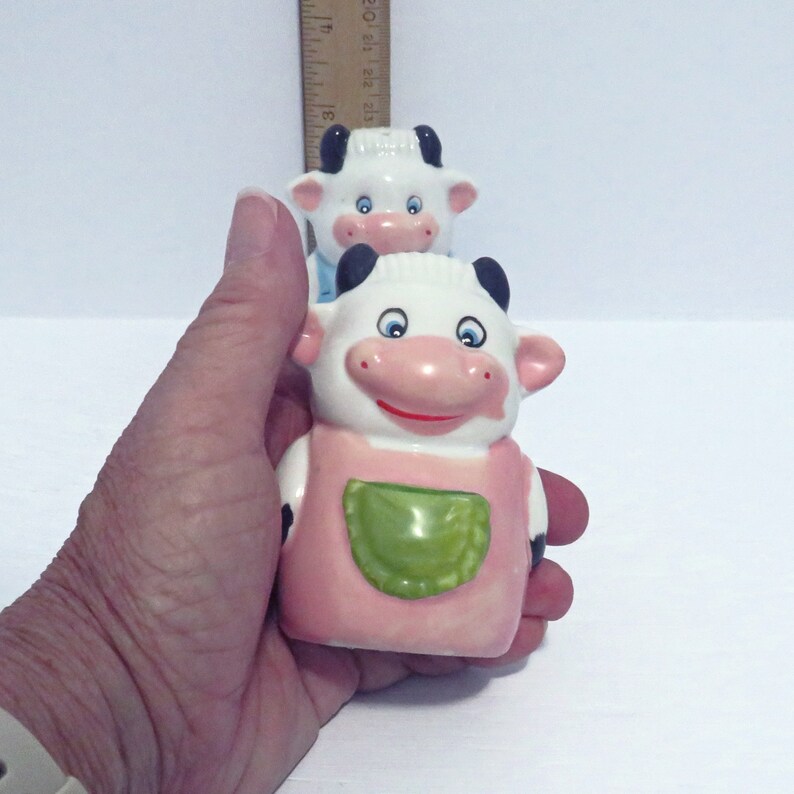 Vintage Ceramic Cow Salt and Pepper Shakers / Table Ware / Cow Decor / Cow Lover Gift Bild 7