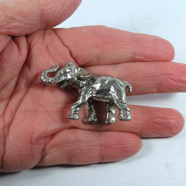 Vintage Pewter Elephant Figurine / Pewter Elephant Statue / Etsy