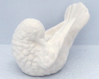 Handmade Unpainted Bisque Dove Figurine, Ready to Paint Bird Statue, Bird Lover Gift, Dove Decor, Paint it Yourself, Paintable Ceramics