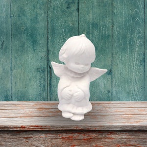 Ready to Paint Ceramic Angel Figurine, Sitting Angel Statue, Angel Decor, Angel Gift, Ceramics to Paint, Bisqueware, Paintable Ceramics