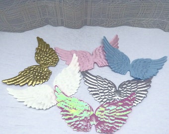 Miniature Angel Wings For Ceramics, Pastel Colored Angel Wing Ornaments