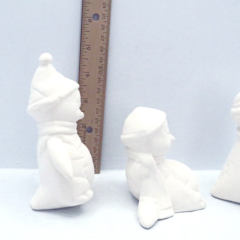 Handmade Ready to Paint Ceramic Winter Penguin Figurines, Unpainted Penguin Statues, Winter Decor image 7