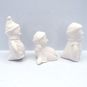 Handmade Ready to Paint Ceramic Winter Penguin Figurines, Unpainted Penguin Statues, Winter Decor image 5