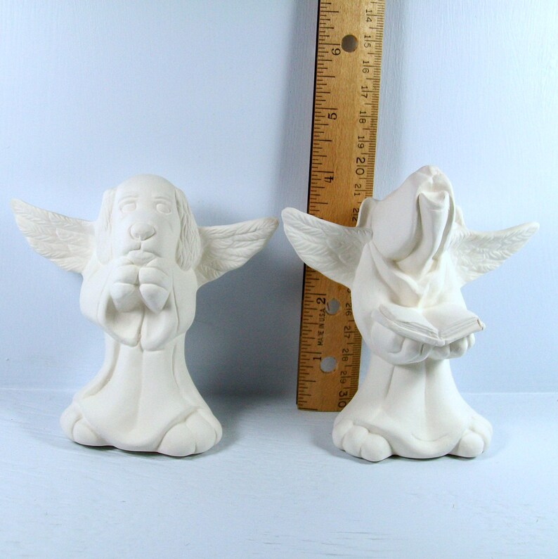 Ceramic Dog Angels / Ready to Paint Ceramics / Unpainted Etsy