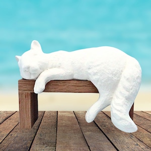 Handmade Unpainted Ceramic Sleepy Shelf Squirrel Statue, Woodland Ceramic Bisque to Paint, Ready to Paint Squirrel Figurine, Squirrel Gift