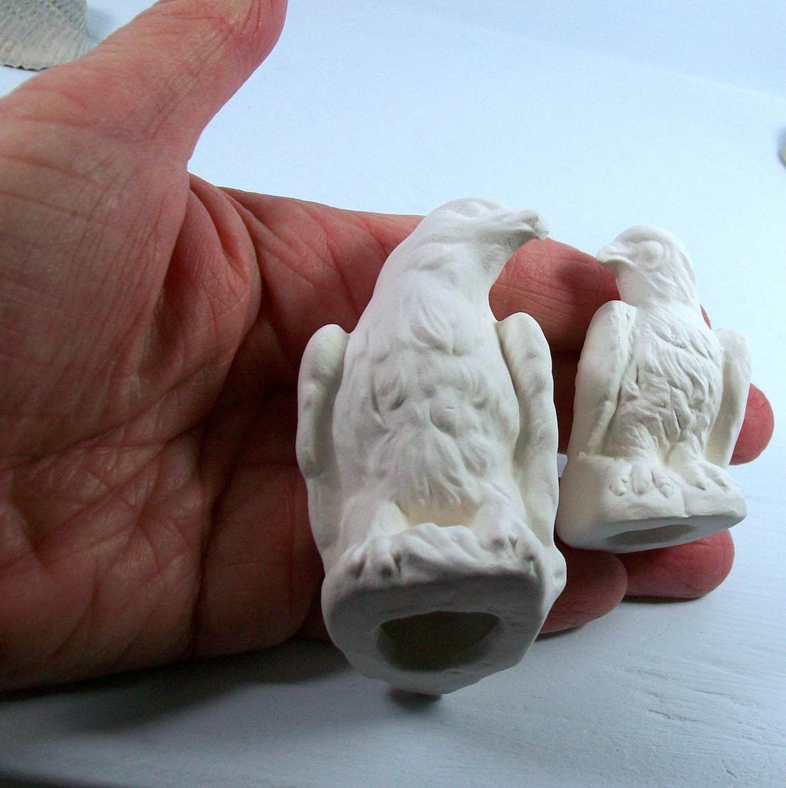 Unpainted bisque ceramic christmas figurines