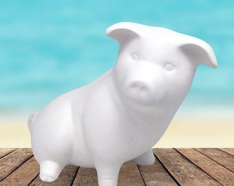 Handmade Paintable Ceramic Pig Figurine, Ready to Paint Ceramic Pig Statue, Barnyard Decor, Pig Lover Gift, Ceramics to Paint, Unpainted Pig