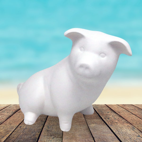 Handmade Paintable Ceramic Pig Figurine, Ready to Paint Ceramic Pig Statue, Barnyard Decor, Pig Lover Gift, Ceramics to Paint, Unpainted Pig