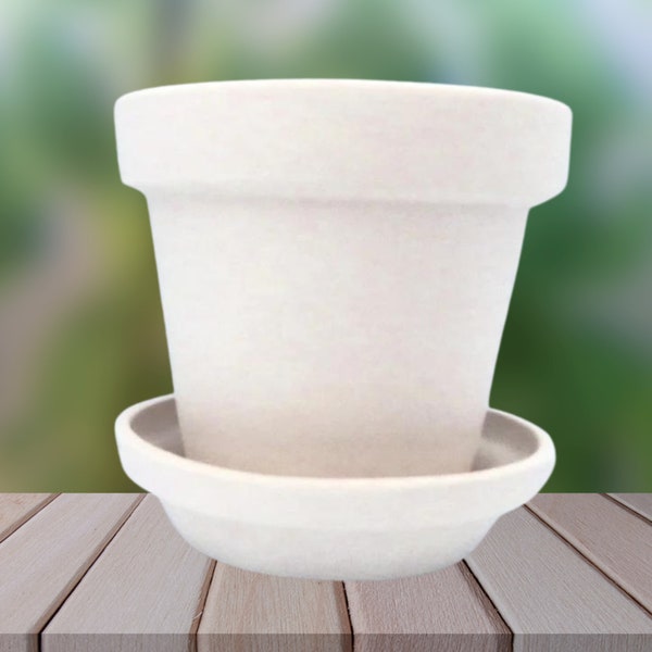 Handmade Ready to Paint Ceramic Garden Pot, Paintable Ceramic Planter, 4 Inch Ceramic Pot, Gift for Garden Lover, DIY Ceramics